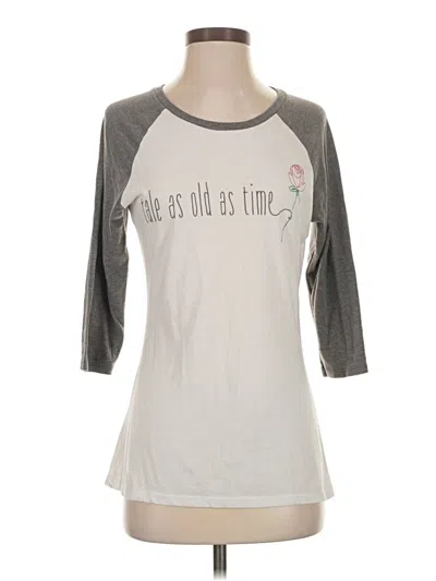 Pre-owned Disney Parks 3/4 Sleeve Top Gray Crew Neck Tops