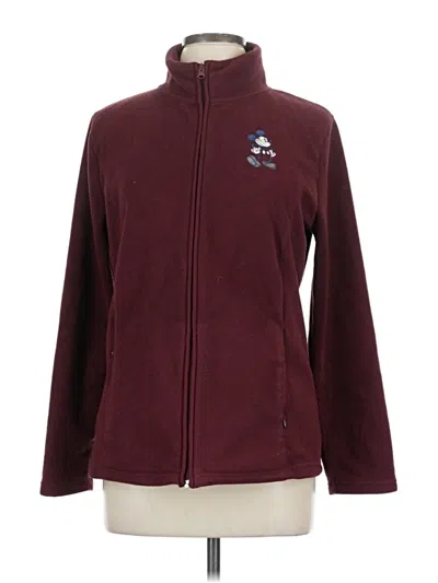 Pre-owned Disney Parks Fleece Jacket In Burgundy