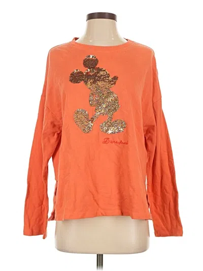 Pre-owned Disney Parks Long Sleeve T-shirt In Orange