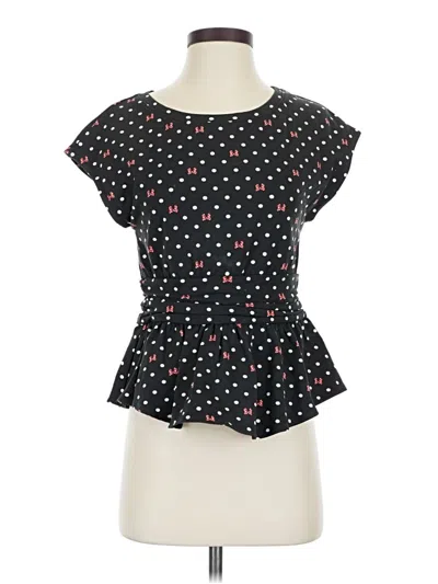 Pre-owned Disney Parks Short Sleeve Blouse In Black