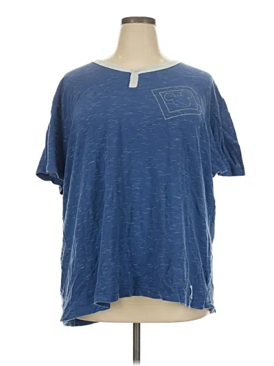 Pre-owned Disney Parks Short Sleeve Top Blue Crew Neck Tops