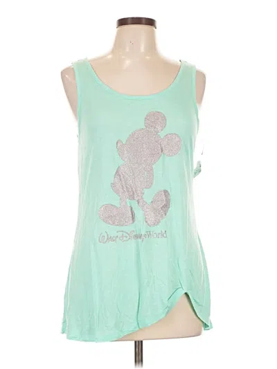 Disney Parks Tank Top Green Strapless Neckline Tops In Blue