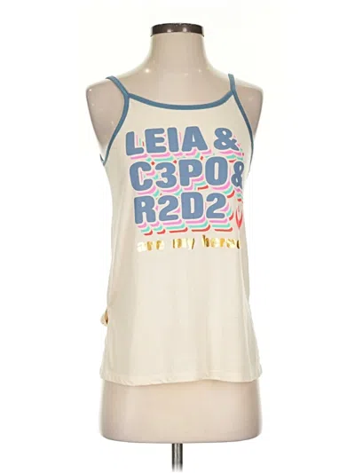 Pre-owned Disney Parks Tank Top Ivory Halter Neckline Tops In White