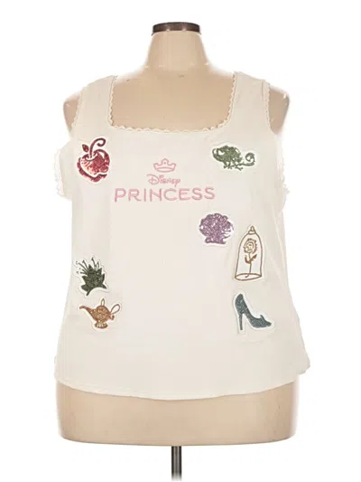 Pre-owned Disney Parks Tank Top Ivory Strapless Neckline Tops