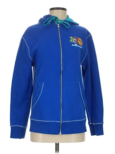 Pre-owned Disney Parks Zip Up Hoodie In Blue