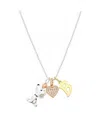 Disney Peanuts Cubic Zirconia Snoopy Heart Initial Cluster Charm Necklace