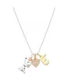 Disney Peanuts Cubic Zirconia Snoopy Heart Initial Cluster Charm Necklace
