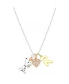 Disney Peanuts Cubic Zirconia Snoopy Heart Initial Cluster Charm Necklace