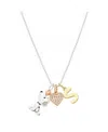 Disney Peanuts Cubic Zirconia Snoopy Heart Initial Cluster Charm Necklace