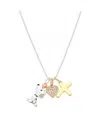 Disney Peanuts Cubic Zirconia Snoopy Heart Initial Cluster Charm Necklace