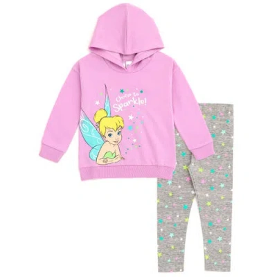 Disney Kids'  Peter Pan Tinker Bell 2-piece Fleece Hoodie And Leggings Set In Pink