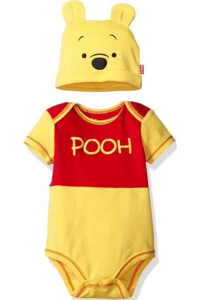Disney Babies'  Pixar 2-piece Bodysuit And Hat Set In Yellow