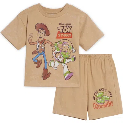 Disney Kids'  Pixar 2-piece Tee And Shorts Set In Brown