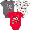 Disney Kids'  Pixar 3-pack Short Sleeve Bodysuits In Multi