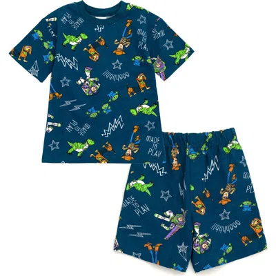 Disney Babies'  Pixar Boys' 2-piece Graphic T-shirt And Shorts Set In Blue