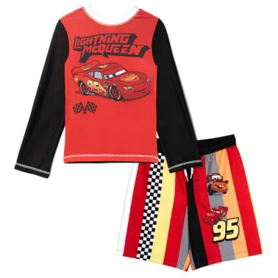 Disney Kids'  Pixar Swimwear 2-piece Rash Guard And Swim Trunks Set In Multi