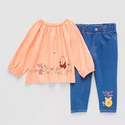 Disney Pooh Disney Baby Girls Winnie The Pooh 2-pc. Pant Set In Multi