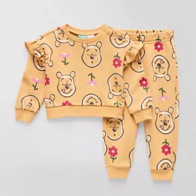 Disney Pooh Disney Baby Girls Winnie The Pooh 2-pc. Pant Set In Yellow