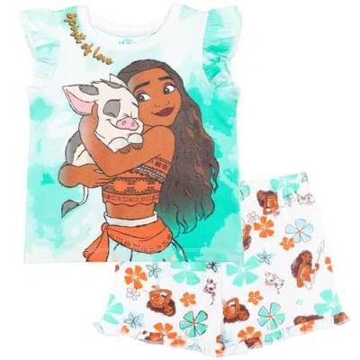 Disney Babies'  Princess 2-piece Tee And Shorts Set In Blue