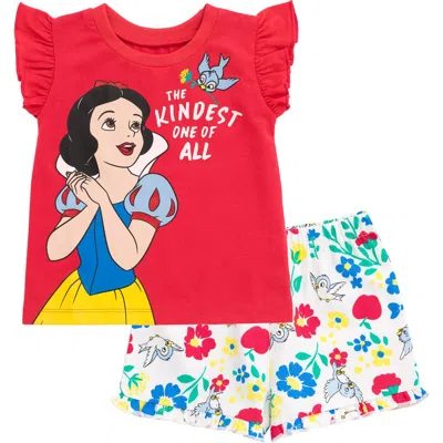 Disney Kids'  Princess 2-piece T-shirt And Shorts Set In Red
