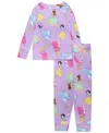 Disney Princess Ame Girls Toddler 2t-4t 2-piece  Printed Top And Pants Pajama Set In Purple