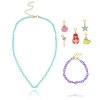 Disney Princess And The Little Mermaid Necklace, Bracelet, And Charms Set In Blue