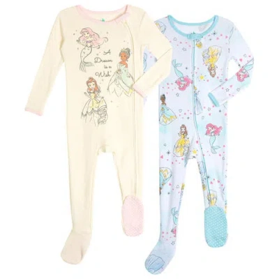 Disney Princess Baby Girls' 2-pack Footed Sleep N' Play Coveralls In Brown