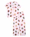 Disney Princess Little And Big Girls Short Sleeve Button Down Sleep Shirt And Open Leg Pant, 2-piece Pajama Set In Assorted