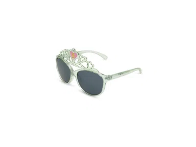 Disney Princess Crown Sunglasses (little Kid/big Kid) Polarized Fashion Sunglasses Crystal Blue To Clear/gl In Green