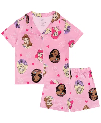 Disney Princess Babies' Girls' 2t-4t Notch Collar Top And Shorts, 2-piece Set In Multi