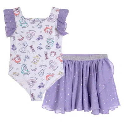 Disney Kids'  Princess Gymnastics 2-piece Leotard And Skirt Set In Purple