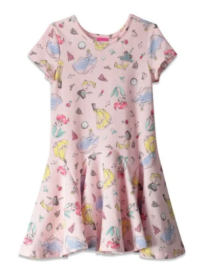 Disney Kids'  Princess Short Sleeve Skater Dress In Pink