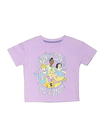 Disney Princess Kids' Short Sleeve Top Purple Keyhole Neckline Tops