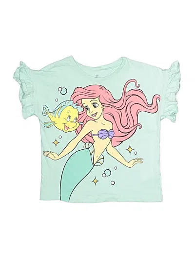 Pre-owned Disney Princess Kids' Short Sleeve T-shirt In Teal
