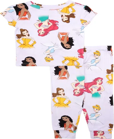 Disney Princess Kids' Toddler Girls Short Sleeve Top And Long Pant, 2-piece Pajama Set In Assorted