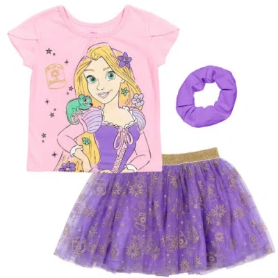 Disney Kids'  Princess T-shirt And Tutu Skirt Set With Scrunchie In Brown