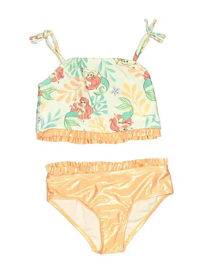 Pre-owned Disney Princess Kids' Two Piece Swimsuit In Yellow