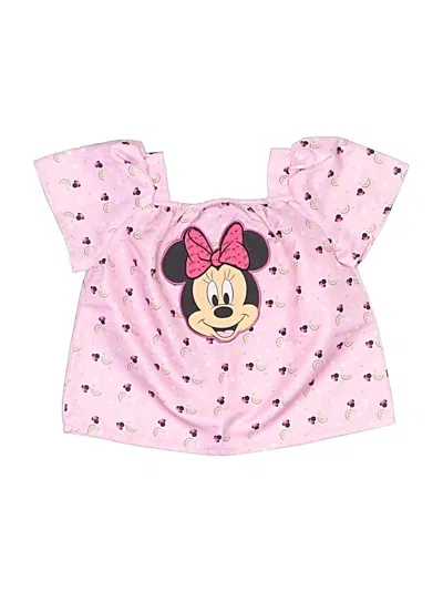 Pre-owned Disney Kids' Short Sleeve Blouse In Pink