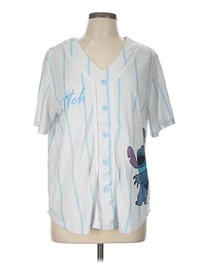 Pre-owned Disney Short Sleeve Button Down Shirt In Blue