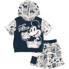 Disney Short Sleeve Hoodie & Shorts Set In Multi