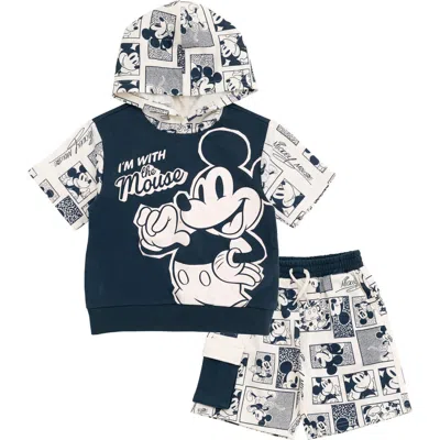 Disney Kids'  Short Sleeve Hoodie & Shorts Set In Multi