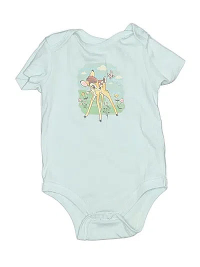 Pre-owned Disney Babies' Short Sleeve Onesie In Blue