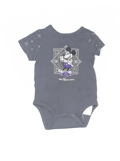 Pre-owned Disney Babies' Short Sleeve Onesie In Gray