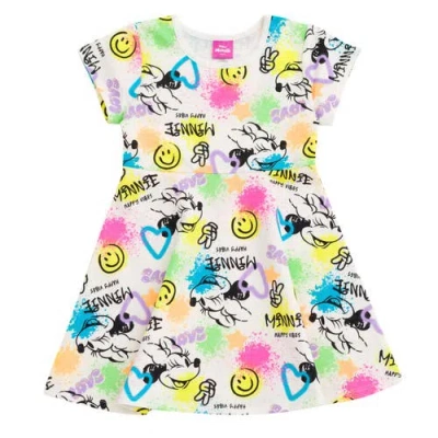 Disney Kids'  Short Sleeve Skater Dress In Multi