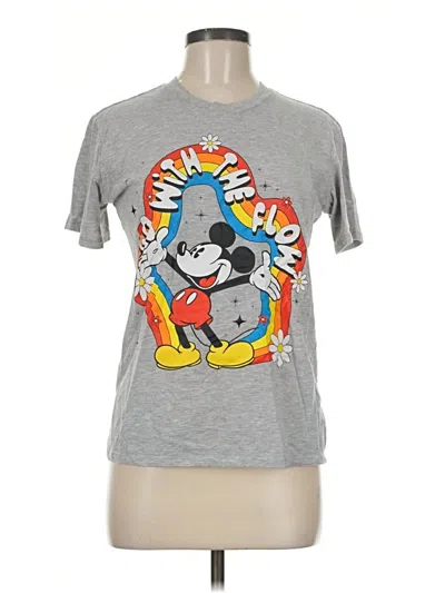 Pre-owned Disney Short Sleeve Top Gray Crew Neck Tops