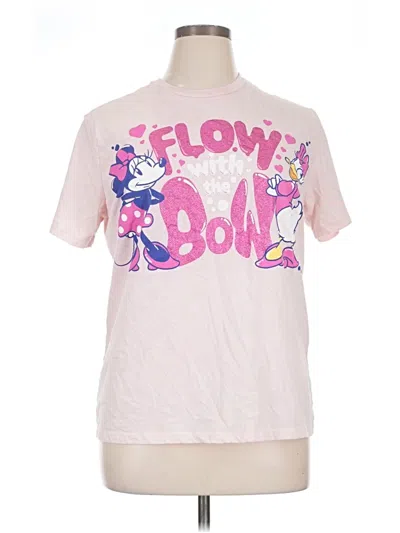 Pre-owned Disney Short Sleeve Top Pink Crew Neck Tops