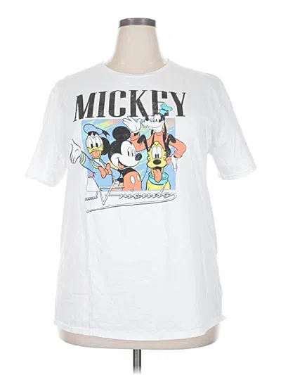 Pre-owned Disney Short Sleeve Top White Crew Neck Tops
