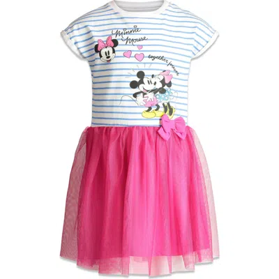 Disney Babies'  Short Sleeve Tulle Dress In Multi