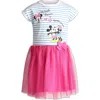 Disney Short Sleeve Tulle Dress In Pink