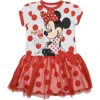 Disney Kids'  Short Sleeve Tulle Dress In Red